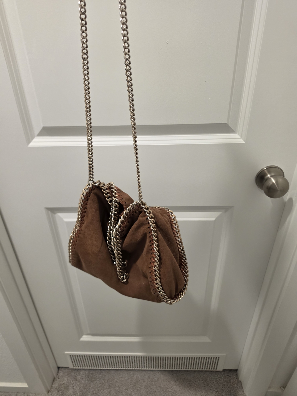 Brown Chain-Trim Shoulder Bag - Stylish Women's Crossbody